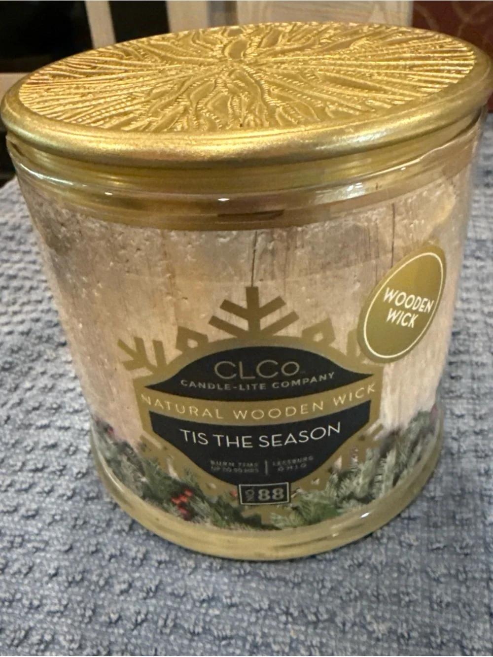 Lot of 2 Scented Candles Tuscany Evergreen & Hearth Tis The Season Jar Candles